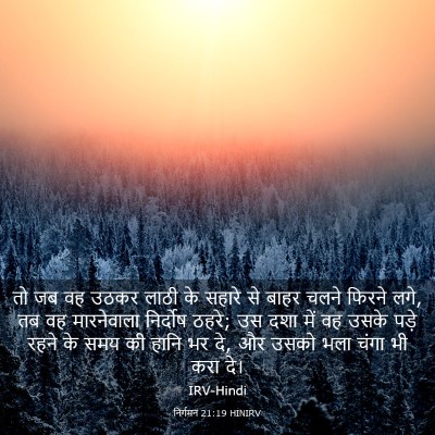Picture 03 - निर्गमन 21:19 HINIRV - तो जब वह उठकर लाठी - Bible Verse Picture