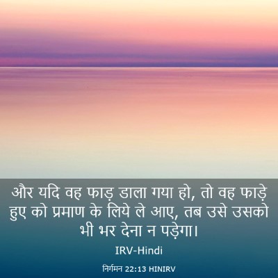 Picture 03 - निर्गमन 22:13 HINIRV - और यदि वह फाड़ डाला - Bible Verse Picture