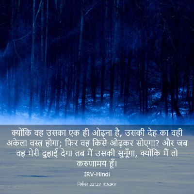 Picture 03 - निर्गमन 22:27 HINIRV - क्योंकि वह उसका एक - Bible Verse Picture