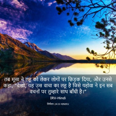 Picture 03 - निर्गमन 24:8 HINIRV - तब मूसा ने लहू को - Bible Verse Picture