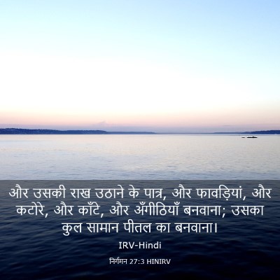 Picture 03 - निर्गमन 27:3 HINIRV - और उसकी राख उठाने - Bible Verse Picture