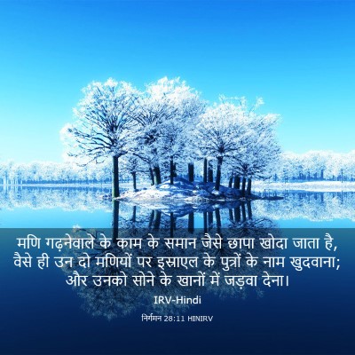 Picture 03 - निर्गमन 28:11 HINIRV - मणि गढ़नेवाले के - Bible Verse Picture