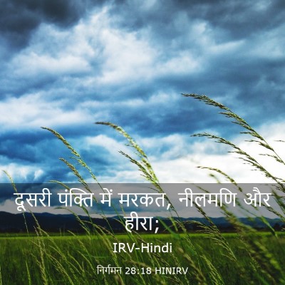 Picture 03 - निर्गमन 28:18 HINIRV - दूसरी पंक्ति में - Bible Verse Picture
