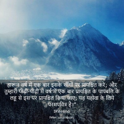 Picture 03 - निर्गमन 30:10 HINIRV - हारून वर्ष में एक - Bible Verse Picture