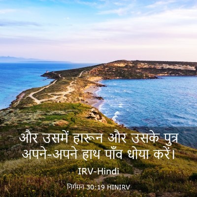 Picture 03 - निर्गमन 30:19 HINIRV - और उसमें हारून और - Bible Verse Picture