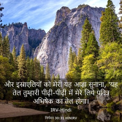 Picture 03 - निर्गमन 30:31 HINIRV - और इस्राएलियों को - Bible Verse Picture