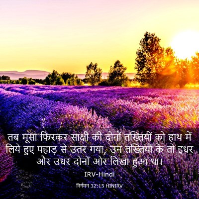 Picture 03 - निर्गमन 32:15 HINIRV - तब मूसा फिरकर - Bible Verse Picture