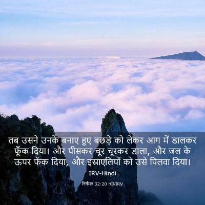 Picture 03 - निर्गमन 32:20 HINIRV - तब उसने उनके बनाए - Bible Verse Picture