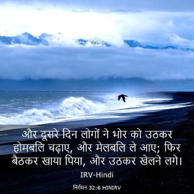 Picture 03 - निर्गमन 32:6 HINIRV - और दूसरे दिन लोगों - Bible Verse Picture