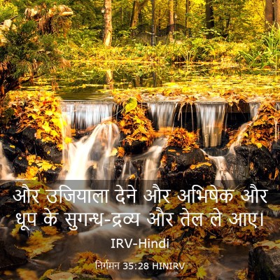 Picture 03 - निर्गमन 35:28 HINIRV - और उजियाला देने और - Bible Verse Picture