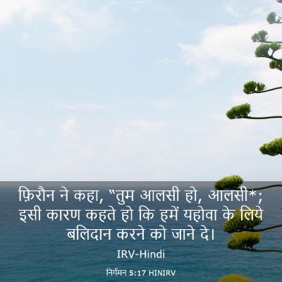 Picture 03 - निर्गमन 5:17 HINIRV - फ़िरौन ने कहा, “तुम - Bible Verse Picture