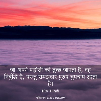 Picture 03 - नीतिवचन 11:12 HINIRV - जो अपने पड़ोसी को - Bible Verse Picture