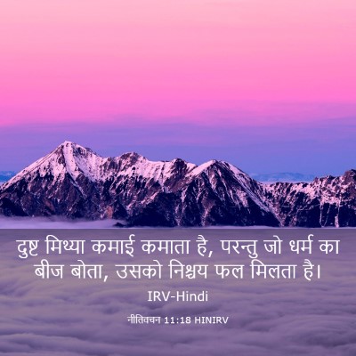 Picture 03 - नीतिवचन 11:18 HINIRV - दुष्ट मिथ्या कमाई - Bible Verse Picture