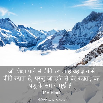 Picture 03 - नीतिवचन 12:1 HINIRV - जो शिक्षा पाने से - Bible Verse Picture