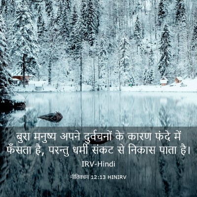 Picture 03 - नीतिवचन 12:13 HINIRV - बुरा मनुष्य अपने - Bible Verse Picture