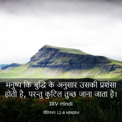 Picture 03 - नीतिवचन 12:8 HINIRV - मनुष्य कि बुद्धि - Bible Verse Picture