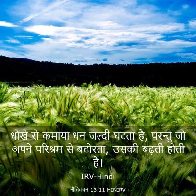 Picture 03 - नीतिवचन 13:11 HINIRV - धोखे से कमाया धन - Bible Verse Picture