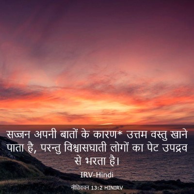 Picture 03 - नीतिवचन 13:2 HINIRV - सज्जन अपनी बातों - Bible Verse Picture