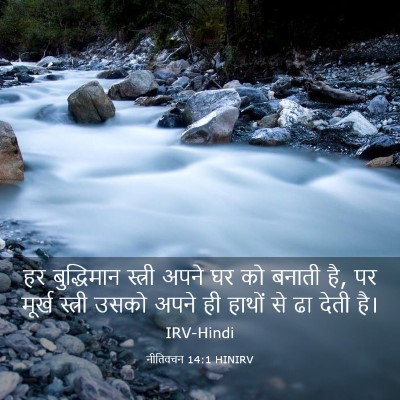 Picture 03 - नीतिवचन 14:1 HINIRV - हर बुद्धिमान - Bible Verse Picture