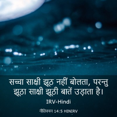 Picture 03 - नीतिवचन 14:5 HINIRV - सच्चा साक्षी झूठ - Bible Verse Picture