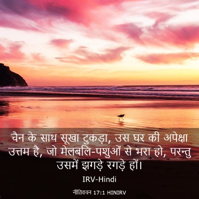 Picture 03 - नीतिवचन 17:1 HINIRV - चैन के साथ सूखा - Bible Verse Picture
