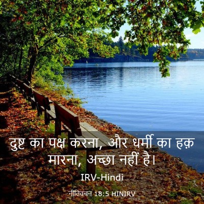 Picture 03 - नीतिवचन 18:5 HINIRV - दुष्ट का पक्ष करना, - Bible Verse Picture