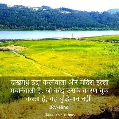 Picture 03 - नीतिवचन 20:1 HINIRV - दाखमधु ठट्ठा - Bible Verse Picture