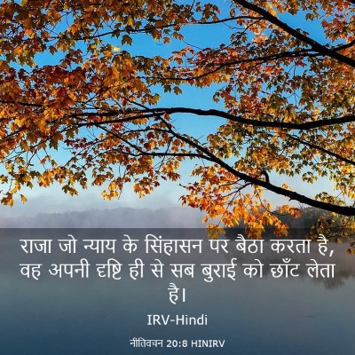 Picture 03 - नीतिवचन 20:8 HINIRV - राजा जो न्याय के - Bible Verse Picture