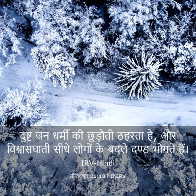 Picture 03 - नीतिवचन 21:18 HINIRV - दुष्ट जन धर्मी की - Bible Verse Picture