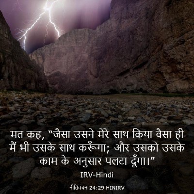 Picture 03 - नीतिवचन 24:29 HINIRV - मत कह, “जैसा उसने - Bible Verse Picture