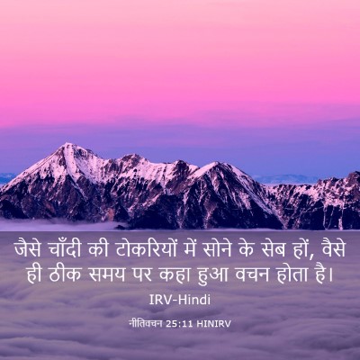 Picture 03 - नीतिवचन 25:11 HINIRV - जैसे चाँदी की - Bible Verse Picture