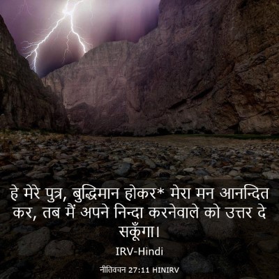 Picture 03 - नीतिवचन 27:11 HINIRV - हे मेरे पुत्र, - Bible Verse Picture
