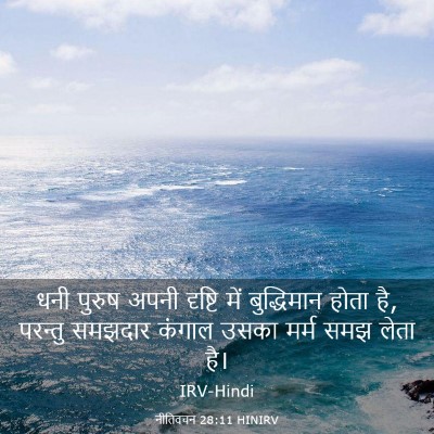 Picture 03 - नीतिवचन 28:11 HINIRV - धनी पुरुष अपनी - Bible Verse Picture