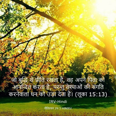 Picture 03 - नीतिवचन 29:3 HINIRV - जो बुद्धि से - Bible Verse Picture