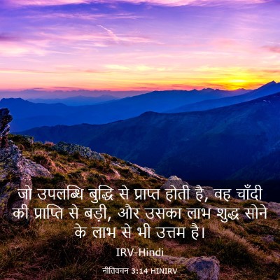 Picture 03 - नीतिवचन 3:14 HINIRV - जो उपलब्धि बुद्धि - Bible Verse Picture