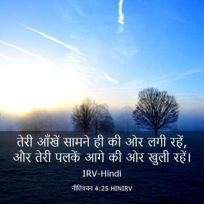 Picture 03 - नीतिवचन 4:25 HINIRV - तेरी आँखें सामने - Bible Verse Picture