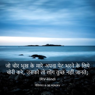 Picture 03 - नीतिवचन 6:30 HINIRV - जो चोर भूख के मारे - Bible Verse Picture