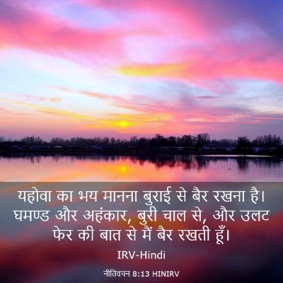 Picture 03 - नीतिवचन 8:13 HINIRV - यहोवा का भय मानना - Bible Verse Picture