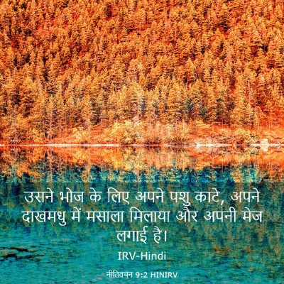 Picture 03 - नीतिवचन 9:2 HINIRV - उसने भोज के लिए - Bible Verse Picture