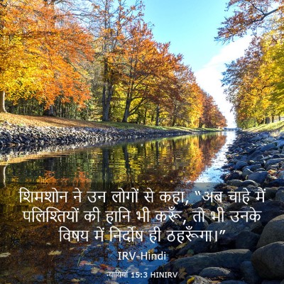Picture 03 - न्यायियों 15:3 HINIRV - शिमशोन ने उन लोगों - Bible Verse Picture