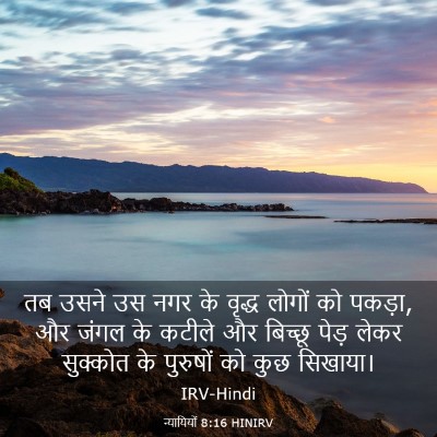 Picture 03 - न्यायियों 8:16 HINIRV - तब उसने उस नगर के - Bible Verse Picture