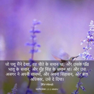 Picture 03 - प्रकाशितवाक्य 13:2 HINIRV - जो पशु मैंने देखा, - Bible Verse Picture