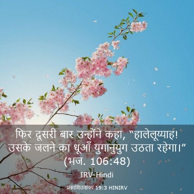 Picture 03 - प्रकाशितवाक्य 19:3 HINIRV - फिर दूसरी बार - Bible Verse Picture