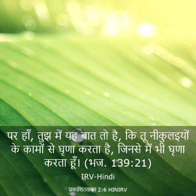 Picture 03 - प्रकाशितवाक्य 2:6 HINIRV - पर हाँ, तुझ में यह - Bible Verse Picture