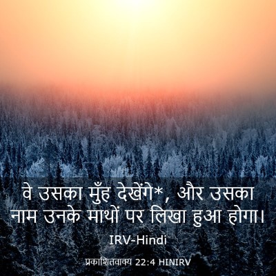 Picture 03 - प्रकाशितवाक्य 22:4 HINIRV - वे उसका मुँह - Bible Verse Picture