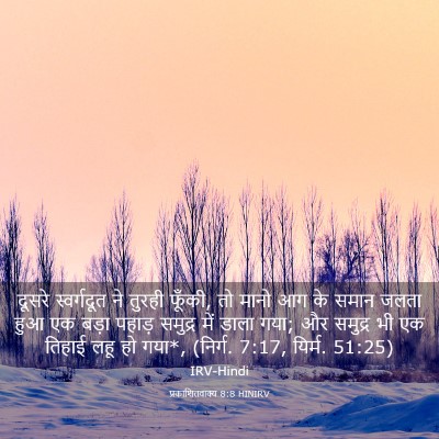 Picture 03 - प्रकाशितवाक्य 8:8 HINIRV - दूसरे स्वर्गदूत - Bible Verse Picture