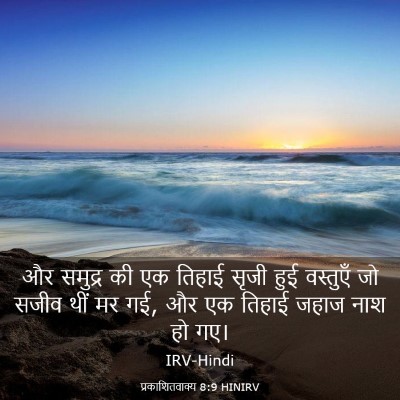 Picture 03 - प्रकाशितवाक्य 8:9 HINIRV - और समुद्र की एक - Bible Verse Picture
