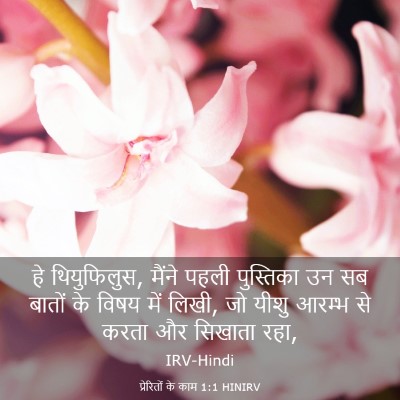 Picture 03 - प्रेरितों के काम 1:1 HINIRV - हे थियुफिलुस, - Bible Verse Picture