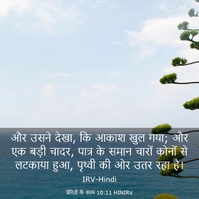Picture 03 - प्रेरितों के काम 10:11 HINIRV - और उसने देखा, कि - Bible Verse Picture