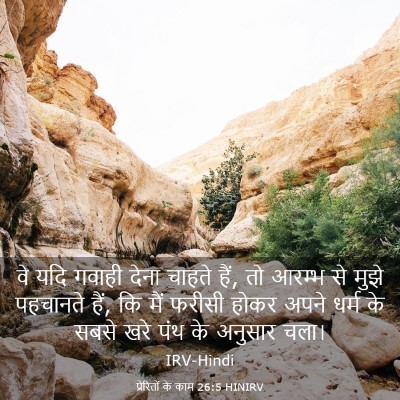 Picture 03 - प्रेरितों के काम 26:5 HINIRV - वे यदि गवाही देना - Bible Verse Picture